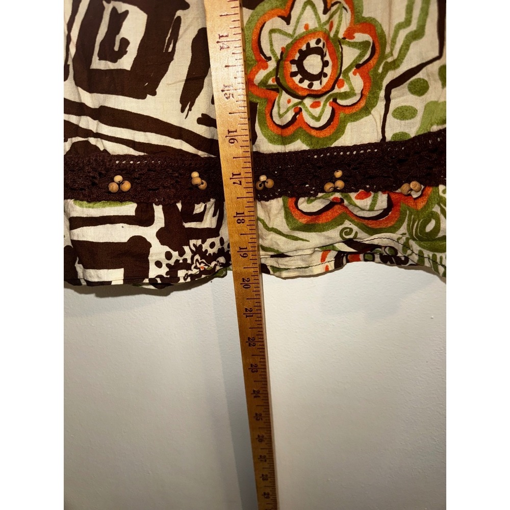 Vtg Y2K Dolled Up by F.A.N.G Sz M Smocked Tube Top Floral Beaded Boho Hippie - Picture 6 of 10